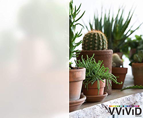 VViViD Frosted Matte Etched Adhesive Craft Window Vinyl Roll (36" x 48", Frosted White) - color: Frosted White, size: 36" x 48"