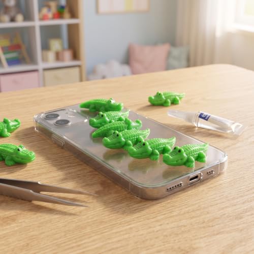 COMINGOIN Mini Resin Crocodiles, 100 Pcs Tiny Green Alligator Mini Sculptures, Miniature Reptile Figurines for Fairy Garden, Succulent Pot, Moss Terrarium, Beach Diorama - style: Cute