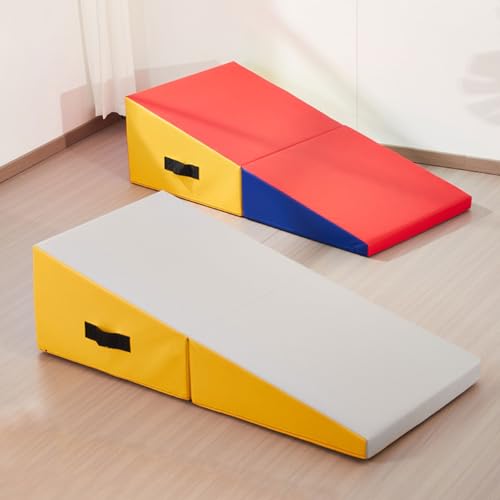 Gymnastics Incline Mat, Folding Gymnastics Wedge With Carrying Handle For Gymnastics, Martial Arts, Cheerleading, Dance Yoga Stretching Training Ex - color: Red, size: 150×75×43cm(59×29.5×16.9in)