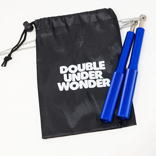 Double Under Wonder Speed Jump Rope - 360° Swivel Ball Bearing, Ultra-Light Aluminum Handles, Adjustable Steel Coated Cable, Tangle-Free & Kink-Free, Perfect for CrossFit, Boxing, MMA, and Fitness Training - color: Double Take, size: 4 ft 8 inch