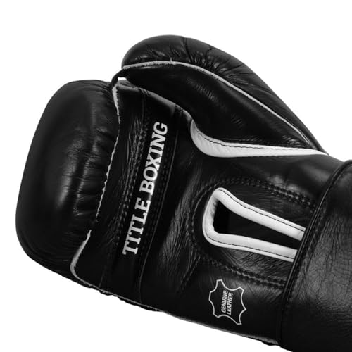 TITLE Boxing Old School Leather Sparring Gloves 2.0 - Boxing Gloves, Boxing Training Gloves, MMA Gloves, Oz Training Gloves, Kickboxing Gloves, Punching Bag Gloves, Sparring Gloves - color: Black, size: 14 oz