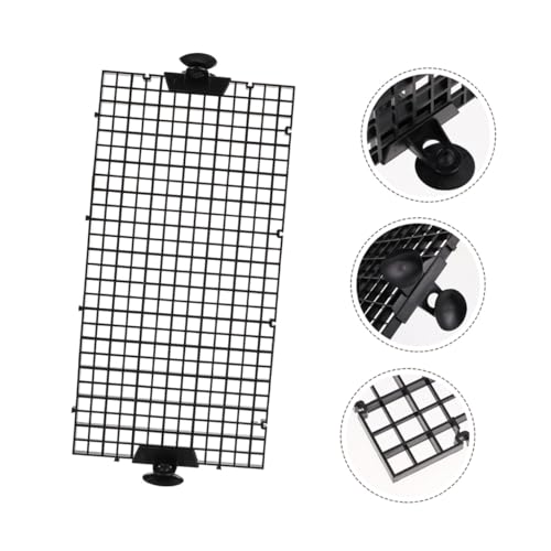 Fish Tank Divider Set with 8 Black Plastic Grid Panels and 20 Suction Cups, 30x15cm Aquarium Isolation Boards for Betta Fish Breeding and Tank Separation