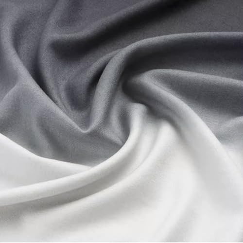 Women Scarf and Shawls, Soft Modal Jersey Scarves, Gradient Long Wrap for Spring Summer and Autumn - color: Black & Grey