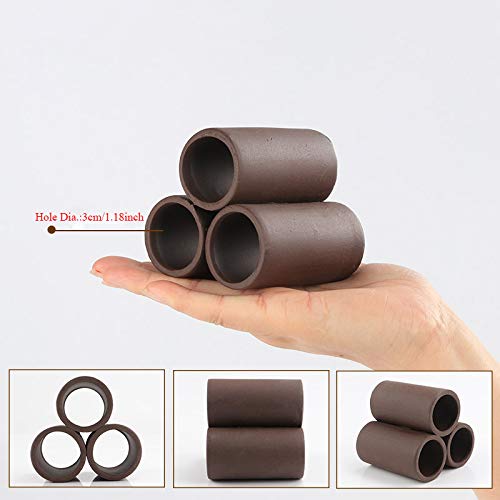 Norgail Handmade Brown Ceramic Shelters - Shrimp Habitat, Breeding Tube, Hiding cave - Hideaway Pipes Reduce Stress, Encourage spawning - Decorative Aquarium Accessories 1PCS (Large) - size: Large