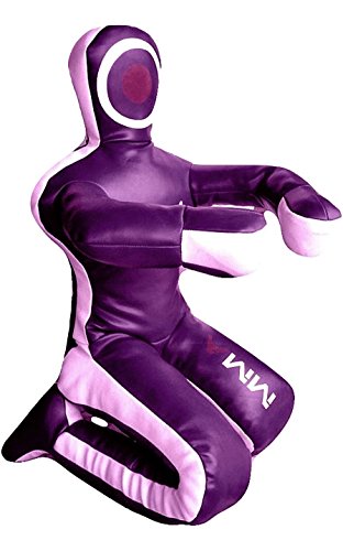 Bestzo MMA Jiu Jitsu Judo Punching Bag Grappling Dummy Purple/Pink Sitting Position Hands on Front Synthetic Leather-70 inches-Unfilled