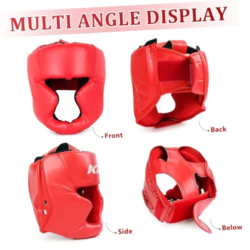Boxing Headgear Sparring Guard for Adults Size L Red Protective Gear for Taekwondo Kickboxing Training Padded Safety Helmet for Sparring and Boxing
