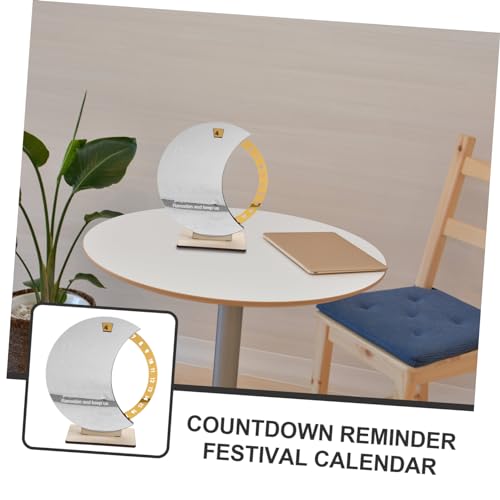 jojofuny Ramadan Countdown Calendar Wooden Desk Advent Reminder Elegant Eid Ornament for Home Office Unique Rotating Design Festive Decoration for Celebrating Special Dates