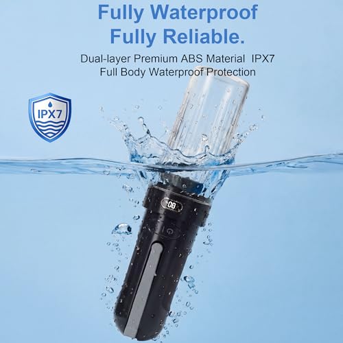 SOFAR Portable Travel Bidet, for Postpartum Men Women Camping Hiking Black | Travel Must-Have, USB-C Charging 3 Pressure Modes, 260 Uses/Charge, IPX7 Waterproof, Foldable & Compact, Standard Bottle Fit - color: Black