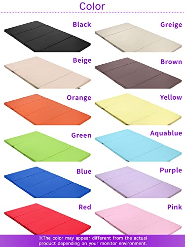 KaRaDaStyle Gymnastics Mat Folding Stretch Mats 71"x39"x2" Exercise Muscle Training Children Play Horizontal Bar Mat Yoga Sports Soundproof Home Use - color: Brown/4-fold