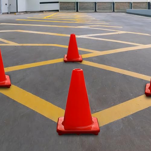 Versatyle Heavy Duty Agility Training Cones (2 in, 6 in, 9 in, 12 in, 28 in) for Sports, Kids Coaching, Multipurpose Field Marker Cones, Soccer, Basketball Drills, Bike, Motorcycle, Traffic Training - style: 12in, Orange
