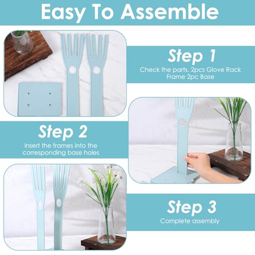 Kitchen Gloves Holder Mitten Dryer Reusable Rubber Glove Clothes Drying Rack Plastic Washing Sink Holder Stand Towel Hanger for Dish Gloves Rags Sponge Food Bag Organizer Blue