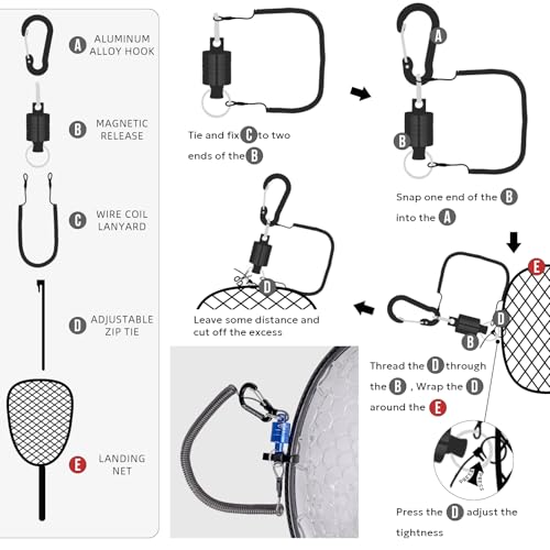 SF Fly Fishing Landing Net Soft Rubber Mesh Trout Net Catch and Release Net - style: Carbon Fiber Combo Small