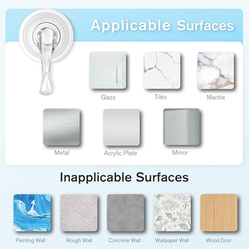 VIS'V Suction Cup Hooks with Wipes, Removable Reusable, Clear, Large, 5 Pcs | Clear Invisible Design, Locking Suction Technology, Dual Vacuum Suction, Heavy Duty, Fits for Smooth Flat Surfaces