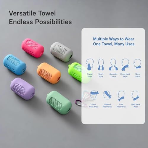 Cooling Towel with Silicone Case, Quick Dry Sports Towel, 11.8 x 35.4 in - color: Purple, size: Medium