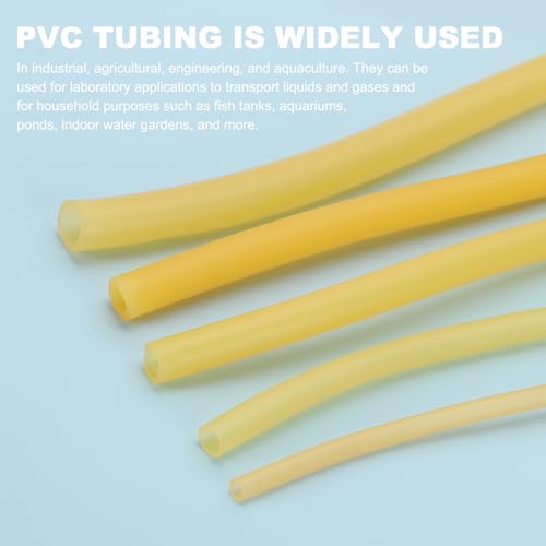 PATIKIL Rubber Tubing, 3mmx6mmx5m Tubing Tube with Hose Clamps, Soft Hose Line Pipe for Multipurpose Industrial Aquarium, Yellow - size: 3mmx6mmx5m