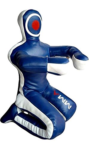 Bestzo MMA Martial Arts Brazilian Grappling Dummy -Sitting Position Blue Synthetic Leather-70 inches