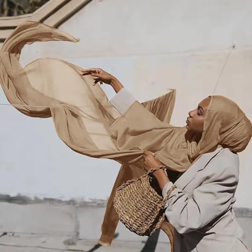 Viscose Hijab Scarf for Women Muslim Cotton Jersey Hijab Fashion Long Scarf Shawls - color: Nude