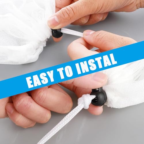6-Pack Pool Vacuum Mesh Replacement Bags, Fine Mesh Leaf Vacuum Net Bags with Locking Cord for Pool Cleaners, Suitable for Pools, Aquariums, and Ponds, Collects Leaves and Debris