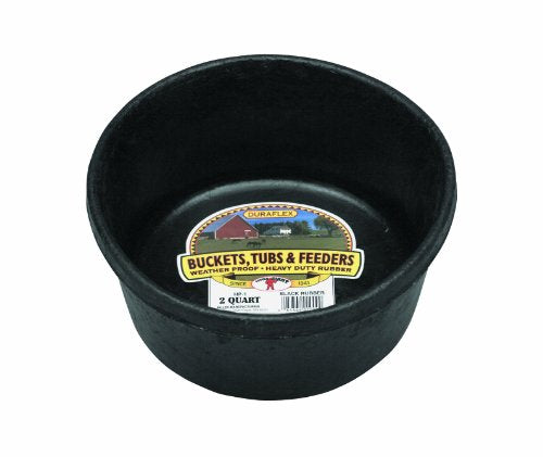 Little Giant® Heavy Duty Rubber Tub | Durable Rubber Feed Pan | Indoor & Outdoor Use | Rubber Feed Bucket | 2 Quarts - size: 2 quart