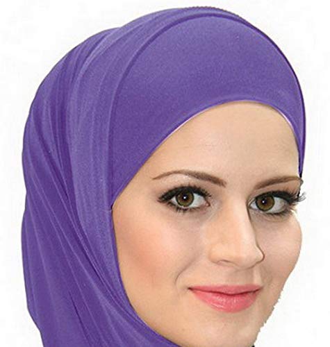 purple Al Ameera Muslim Hijab Lycra Amira 2 piece Hood & Hijab Tube Underscarf Cap