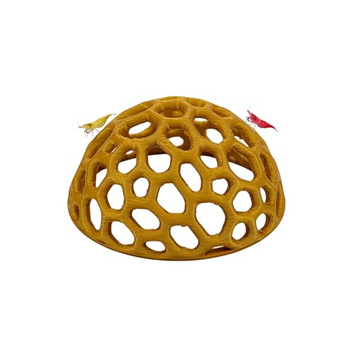 Large Shrimp Dome Hide – Aquarium Cherry Shrimp Hideout Large Cherry Shrimp Cave Shelter (Gold) - color: Gold