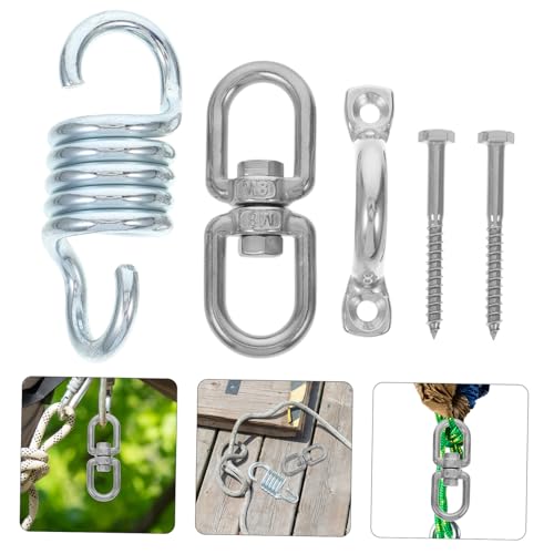 Yardwe Stainless Steel Hammock Chair Kit Heavy Duty Swivel Hooks Springs for Swing Ceiling Mount Hardware Set