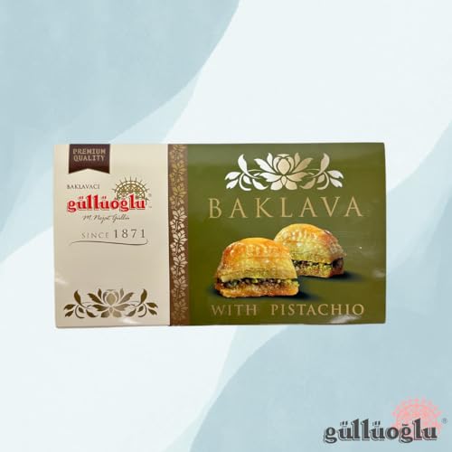 Gulluoglu's famous Turkish Pistachio Baklava 42 pieces (3.3 lb-1500 gr) - size: 3.3 Pound (Pack of 1)