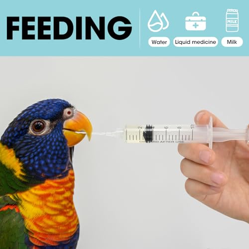 1ml Luer Lock Syringe with Cap and Soft Plastic Tube, Individually Wrapped 10 Pack, Suitable for Pet Liquids Feeding - size: 1ml - 2.0mm Tube