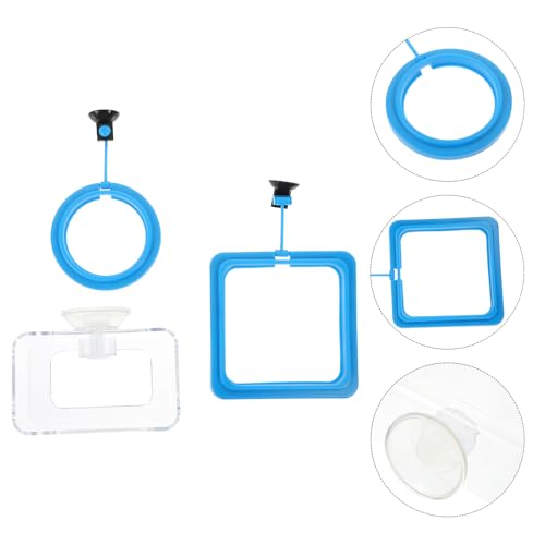 Alasum 3pcs Aquarium Fish Feeder Rings with Suction Cups Feeding Circles Fish Tank Feeding Tool in Aquariums
