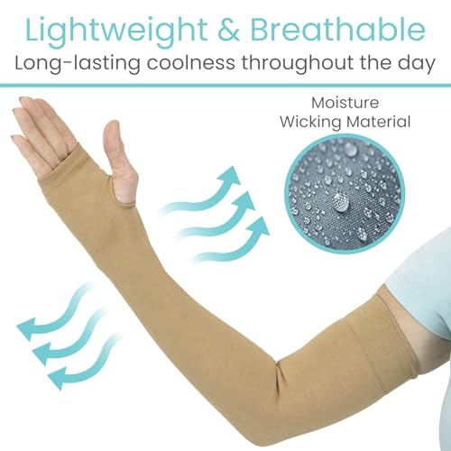 Vive (2 Pairs) Arm Protectors for Thin Skin and Bruising - Protective Geri Arm Sleeve Guards for Elderly, Men & Women - size: Medium