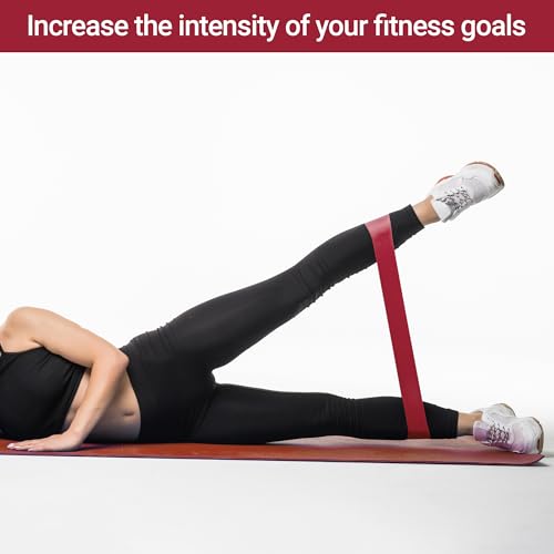 TechStone Resistance Bands Set β 5 Levels Loop Exercise Bands for Men & Women, Elastic Workout Bands for Home Gym, Training, Yoga & Fitness, Carry Bag Included - color: Red
