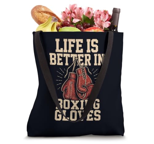 Life Is Better In Boxing Gloves Vintage Combat Sports Gym Tote Bag