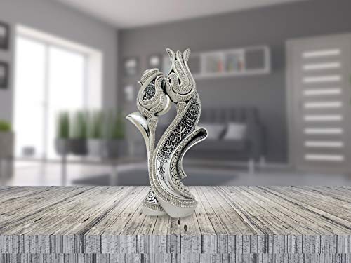 Islamic Table Decor Ramadan Eid Gift Bookend Showpiece Lale Gul Tulip & Rose Allah Muhammad (Mother of Pearl) - color: Mother of Pearl