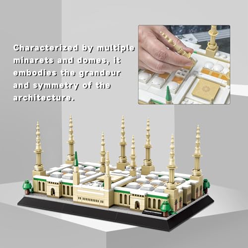Prophet's Mosque-Medina 빌딩 블록 세트, 아동용 이슬람 교육용 장난감, DIY 3D 모델 키트, 건축 컬렉션용(594피스)