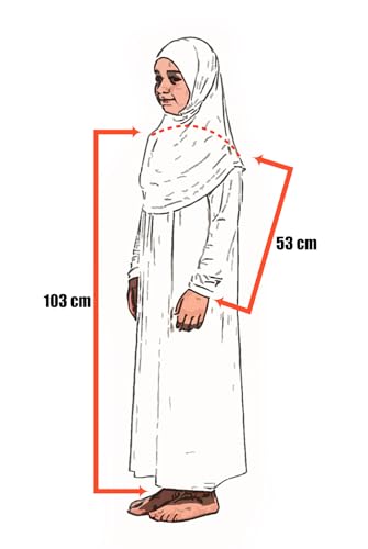 ihvan online Muslim Dress for Girls, Long Sleeve One-Piece Islamic Prayer Dress, Hijab for Kids, Girls Abaya, Islamic Gifts - color: Rose Color