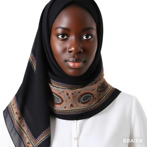 K-Elewon Large Square Scarf 51" Headscarf Chiffon Fashion Scarves Turbans Hair Wrapping Scarfs - color: A-black