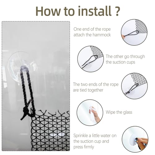 Hamiledyi Bearded Dragon Hammock 35 x 8 Inch Lizard Climbing Net Collapsible Reptile Climbing Mesh Bridge Tank Accessories for Gecko Snake Hermit Crab Chameleon (1 Pcs) - color: Black