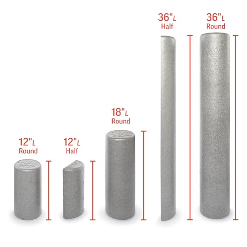 OPTP Silver AXIS Foam Roller, Moderate Density for Sports Medicine, Physical Therapy, Pilates, Yoga - Myofascial Release on Trigger Points (Silver Moderate Density, 36" x 6" Round) - size: 36"