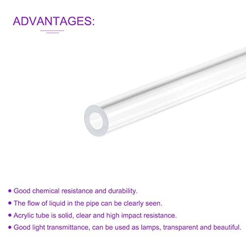 DMiotech 4pcs 5/32" x 5/16" x 12" Clear Acrylic Pipe Rigid Plastic Tubing for Aquarium Water Pipe, Water Cooling System, Plumbing - size: 5/32" x 5/16"