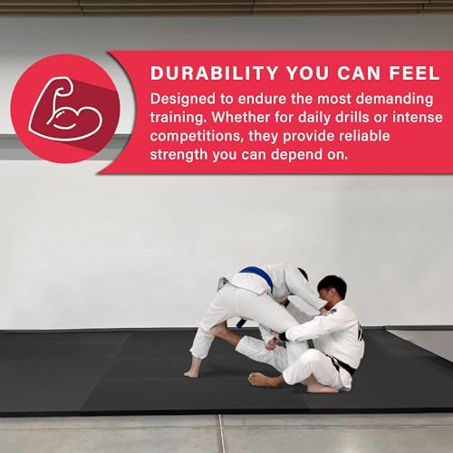 COCO MATS 'N MORE IJF Approved Judo and Martial Arts Mat – High Density Training Mat with Tatami Non-Slip Vinyl Surface, MMA Mats & BJJ Mats for Gym & Home Training - color: Black