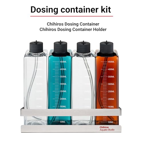 CHIHIROS AQUATIC STUDIO Dosing Container and Holder Kit - Precision Dosing for Aquarium Care - 450ml Plastic Dispenser