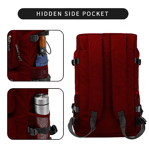 gym duffel bag backpack wrestling bag with shoe compartment 4 kinds of back method waterproof sports walking laptop - color: B-magenta Red