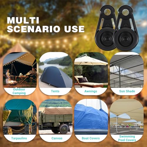 30 Pieces Shade Cloth Clips with Storage Bag, Heavy Duty Lock Grip, Movable Snaps, Plastic, 3.26 x 1.77 x 0.39 inches