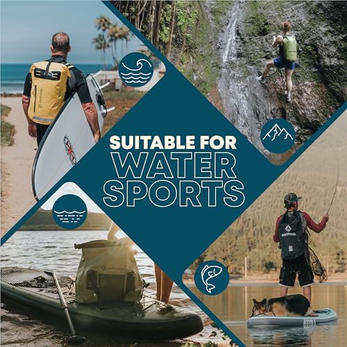 Earth Pak Waterproof Dry Bag with Zippered Pocket - Waterproof Dry Bag Backpack Keeps Gear Dry - color: Orange, size: 10L