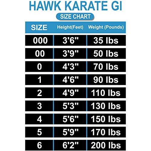 Hawk Sports Karate Uniform for Kids & Adults Lightweight Student Karate Gi Martial Arts Uniform with Belt - size: 3 (5'3'' / 130lbs)