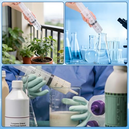 300ml Large Syringe for Thick Liquids, Individually Wrapped | Plastic Syringe Without Needle for Scientific Labs, Garden, Liquid Fertilizer - style: 300cc