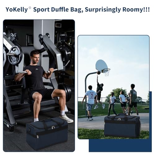 40L Gym Bag for Men, Navy Blue | 20 inch, Sport Duffle Bag, Weekender, Travel - color: Navy Blue