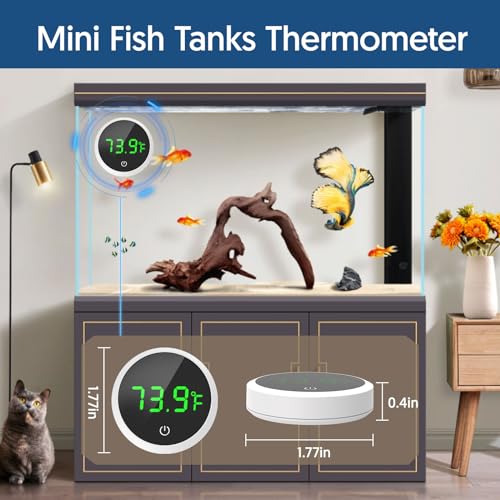 QZQ Fish Tank Thermometer Aquarium Thermometer Wireless Touch Stick Digital Aquarium Thermometer LED Display ±1°F for Monitoring The Fish Tank Aquarium Temperature Accessories (White) - color: White