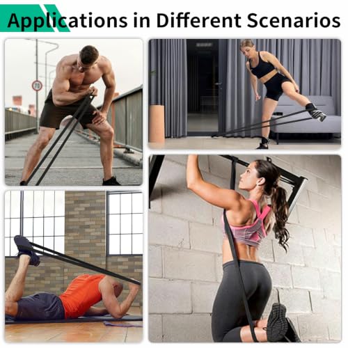 12-Pack Resistance Bands Set - Pull Up Assist, Strength Training & Physical Therapy for Home Gym | Exercise Loop Bands for Men & Women - color: Black 25-65lbs