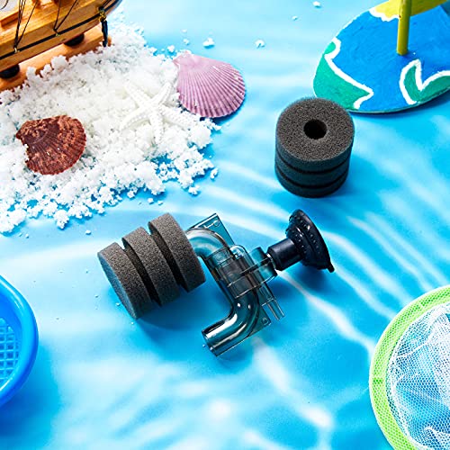 Riakrum 2 Pieces Mini Aquarium Single Sponge Filter Submersible Foam Filter Quiet for Small Fish Tank 0.5-5 Gallon Fixed Freshwater Salt Water